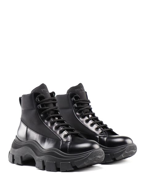 vintage prada lace up boots|Prada pegasus chunky ankle boots.